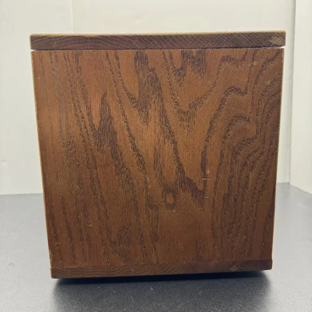 Vintage Wood CD DVD Media Storage Rack Organizer Cabinet Rotating Turntable Base